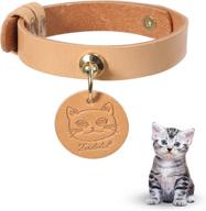 fendidil leather cat collars, kitten collar for girl cat, breakaway cat 🐱 collar, christmas & thanksgiving cat collar, personalized cat collar, cute cat collar in brown логотип