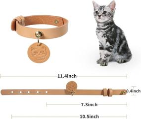 img 1 attached to FendidiL Leather Cat Collars, Kitten Collar for Girl Cat, Breakaway Cat 🐱 Collar, Christmas & Thanksgiving Cat Collar, Personalized Cat Collar, Cute Cat Collar in Brown