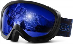 img 4 attached to Молодежные лыжные очки Odoland с двойной линзой S2, защитой от запотевания и ультрафиолетовым излучением UV400 для катания на сноуборде и лыжах