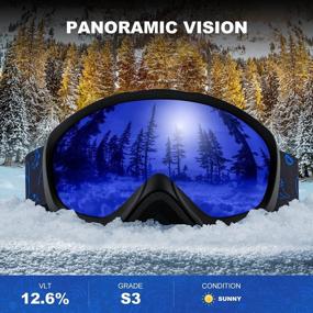 img 3 attached to Odoland Youth Ski Goggles With S2 Double Lens, Anti-Fog & UV400 Protection For Snowboarding And Skiing