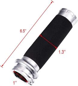 img 2 attached to 🏍️ Enhance Your Motorcycle Control with Benlari Chrome 1 Inch Handlebar Grips for Harley Davidson Touring Bikes