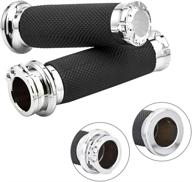 🏍️ enhance your motorcycle control with benlari chrome 1 inch handlebar grips for harley davidson touring bikes логотип