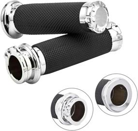 img 4 attached to 🏍️ Enhance Your Motorcycle Control with Benlari Chrome 1 Inch Handlebar Grips for Harley Davidson Touring Bikes