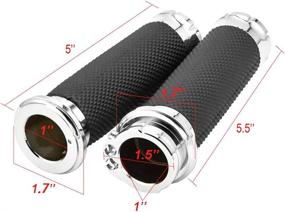 img 3 attached to 🏍️ Enhance Your Motorcycle Control with Benlari Chrome 1 Inch Handlebar Grips for Harley Davidson Touring Bikes