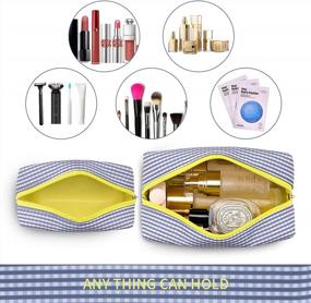 img 2 attached to Vlando Checkered Makeup Bag,Travel Plaid Toiletry Bags,Modern Cosmetic Bag Portable Zipper Pouch,1 Pcs Makeup Bag With Large Capacity And 1 Pcs Small Lipsticks Storage Bag Christmas New Year Gift