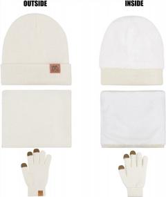 img 1 attached to Women Winter Hats 3-Piece Set: Mysuntown Beanie Hat Scarf & Touchscreen Gloves
