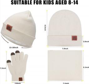 img 3 attached to Women Winter Hats 3-Piece Set: Mysuntown Beanie Hat Scarf & Touchscreen Gloves