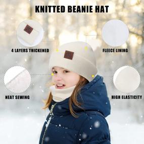 img 2 attached to Женские зимние шапки, комплект из 3 предметов: шапка-бини Mysuntown, шарф и перчатки для сенсорного экрана