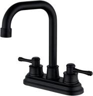 teekia 4 inch 3 hole 2 handle high arc brass bathroom faucet - contemporary commercial lavatory sink faucet in black logo