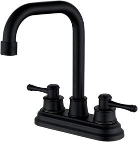 img 4 attached to TEEKIA 4 Inch 3 Hole 2 Handle High Arc Brass Bathroom Faucet - Contemporary Commercial Lavatory Sink Faucet In Black