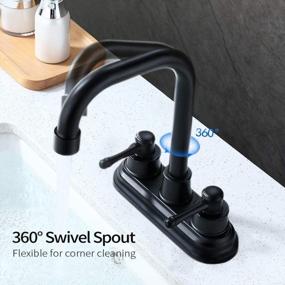 img 3 attached to TEEKIA 4 Inch 3 Hole 2 Handle High Arc Brass Bathroom Faucet - Contemporary Commercial Lavatory Sink Faucet In Black