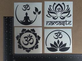 img 2 attached to 🧘 Om (Aum) Decal 4 Pack: Meditation Om, Om Symbol Flower, Lotus Namaste, OM Lotus Circle - Black, Small Size ~3.5 inches