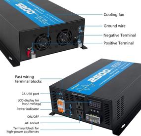 img 2 attached to 🔌 NGNWOB 2500W Pure Sine Wave Inverter - DC to AC 12V to 110V - RV Truck Solar Power Converter with Multiple Outlets