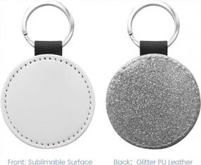 img 2 attached to 10 Pack Sublimation Keychain Glitter PU Leather Heat Transfer Silver Round O BOSSTOP
