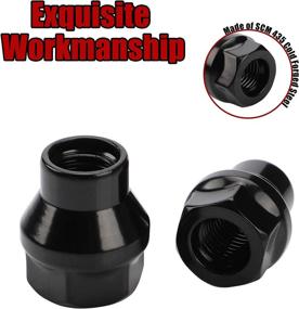 img 1 attached to 🔧 24PCS M12x1.5 Black Extended Lug Nuts with 7mm Shank Thread Pitch for Aftermarket Wheels