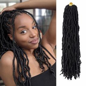 img 4 attached to Get Trendy & Natural-Looking Hair With Ubeleco 18 Inch Faux Locs Crochet Hair - Soft, Pre-Looped, & Synthetic