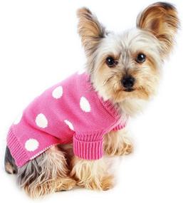 img 4 attached to 🐶 Stylish French Pink Polka Dot Dog Sweater - Size #12, Perfect for the Fashionable Furry Friends