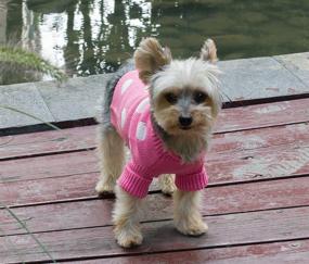 img 1 attached to 🐶 Stylish French Pink Polka Dot Dog Sweater - Size #12, Perfect for the Fashionable Furry Friends