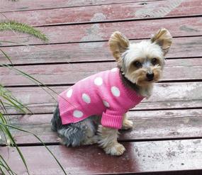 img 2 attached to 🐶 Stylish French Pink Polka Dot Dog Sweater - Size #12, Perfect for the Fashionable Furry Friends