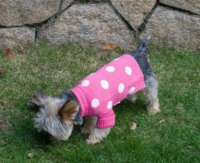 img 3 attached to 🐶 Stylish French Pink Polka Dot Dog Sweater - Size #12, Perfect for the Fashionable Furry Friends