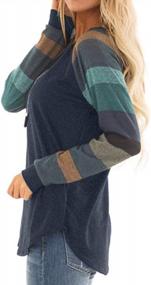 img 1 attached to Stay Comfy In Style With Halife Women'S Color Block Pullover Sweatshirts
