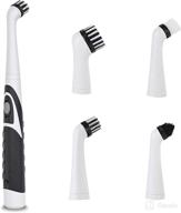 🛁 waterproof electric cleaning brush with 4 replaceable brush heads for tubs - efficient bathroom/kitchen & shoe power scrubber brush - black logo