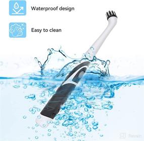 img 1 attached to 🛁 Waterproof Electric Cleaning Brush with 4 Replaceable Brush Heads for Tubs - Efficient Bathroom/Kitchen & Shoe Power Scrubber Brush - Black