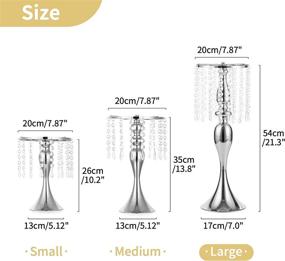img 1 attached to 2 Pcs 21.3 Inches Tall Crystal Metal Vase Wedding Road Lead Flower Holders Centerpiece Crystal Flower Chandelier Metal Flower Vase For Reception Tables Wedding Supplies