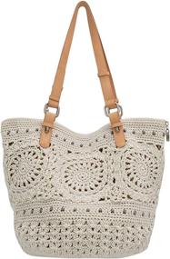 img 1 attached to Sak Silverwood Crochet Shopper Mushroom Women's Handbags & Wallets : Shoulder Bags