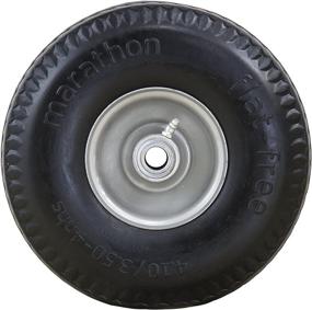 img 1 attached to 🔨 Marathon 4.10/3.50-4" Flat Free Utility Tire on Wheel – Versatile All-Purpose Tire with 3.5" Centered Hub and 3/4" Bearings