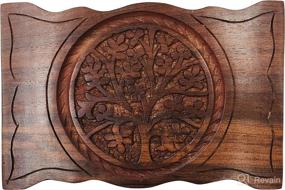 img 3 attached to 🌳 Wooden Box with Carved Tree of Life Design, Including 2 California White Sage and 4 Palo Santo Incense