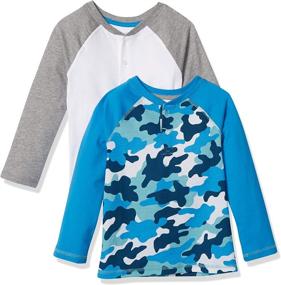 img 4 attached to Amazon Essentials 2 Pack Long Sleeve Henley Boys' Clothing ~ Tops, Tees & Shirts