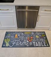 benissimo-multy mats, 24” x 56” ultra-thin kitchen mat rubber backing, waterproof, low profile, durable & non slip, indoor floor mat for entry, patio, busy areas, farm to table logo