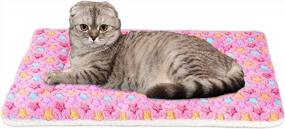 img 4 attached to Premium Fluffy Pet Blanket For Dogs & Cats - Soft, Warm Mat With Pink Stars - Medium Size Animal Cushion By FJWYSANGU