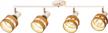e26 4-light adjustable track lighting kit with metal & wood shade - perfect for living room, kitchen or utility room (white) logo
