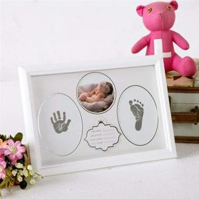img 1 attached to Newborn Baby Handprint And Footprint Keepsake Kit With Photo Frame - White Baby Nursery Memory Art Kit For Boys And Girls - Ideal Baby Shower Picture Frame And Registry Gift