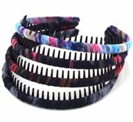 4pcs bohemian style hairband headband set - silk & resin teeth comb hair hoop for women/girls by beauty hair (4-color) logo