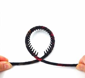 img 1 attached to 4Pcs Bohemian Style Hairband Headband Set - Silk & Resin Teeth Comb Hair Hoop For Women/Girls By Beauty Hair (4-Color)