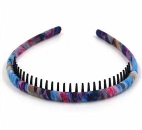 img 2 attached to 4Pcs Bohemian Style Hairband Headband Set - Silk & Resin Teeth Comb Hair Hoop For Women/Girls By Beauty Hair (4-Color)