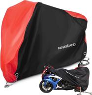 🏍️ neverland motorcycle cover: waterproof outdoor protection for honda, suzuki, kawasaki, yamaha off-road touring models - up to 116”, all season, durable, lock-holes, bandage storage bag included логотип