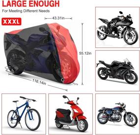 img 2 attached to 🏍️ NEVERLAND Motorcycle Cover: Waterproof Outdoor Protection for Honda, Suzuki, Kawasaki, Yamaha Off-Road Touring Models - Up to 116”, All Season, Durable, Lock-Holes, Bandage Storage Bag Included