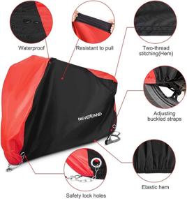 img 1 attached to 🏍️ NEVERLAND Motorcycle Cover: Waterproof Outdoor Protection for Honda, Suzuki, Kawasaki, Yamaha Off-Road Touring Models - Up to 116”, All Season, Durable, Lock-Holes, Bandage Storage Bag Included