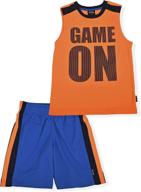 🟠 spalding boys short vibrant orange clothing set for young boys - toddler & kids clothes logo