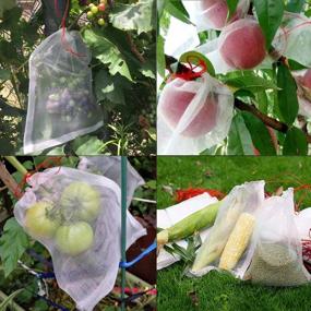 img 3 attached to Protect Your Fruits With ENPOINT Fruit Bags - 100 PCS 6X10 Inch Drawstring Bags For Grape, Tomato, Peach, Apple, And More From Birds And Bugs!