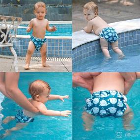 img 2 attached to 👶 ALVABABY Baby Swim Diapers 2pcs Pack Reusable Washable & Adjustable for Swimming Lessons & Baby Shower Gifts – Large Size, Baby Boy, ZSW18-21