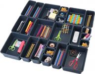 24 pcs desk drawer organizer tray by dricroda - diy storage box for office school kitchen to organize small things and sundries. logo