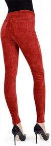 img 4 attached to Women'S Wide-Rib Stretch Corduroy Leggings By MeMoi