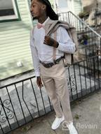 img 1 attached to Men'S Boys' Leather Suspenders And Bow Tie Set Elastic For Wedding, YJDS review by Jay Mitchell