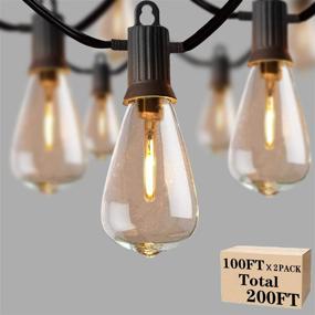 img 4 attached to Waterproof Outdoor String Lights - 200FT 2Pack ST38 Vintage Lights With 100+4 Shatterproof LED Filaments Bulbs For Backyard, Bistro, Patio, Party, Gazebo Decorations By ZOTOYI