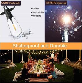 img 2 attached to Waterproof Outdoor String Lights - 200FT 2Pack ST38 Vintage Lights With 100+4 Shatterproof LED Filaments Bulbs For Backyard, Bistro, Patio, Party, Gazebo Decorations By ZOTOYI